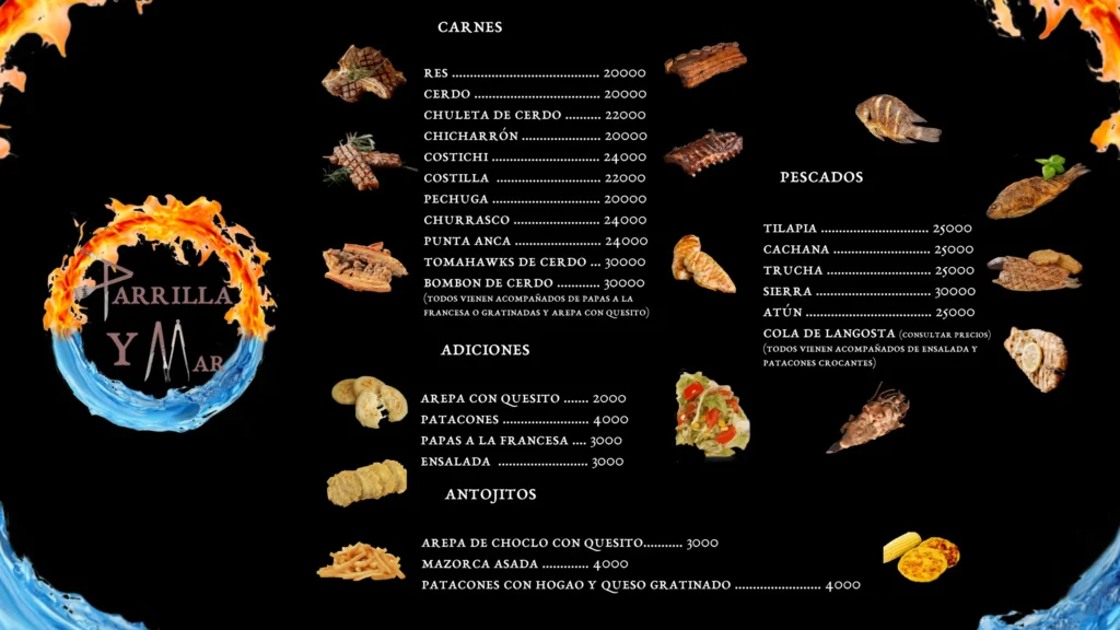 Cara 1 Carta Asador Parrilla y Mar